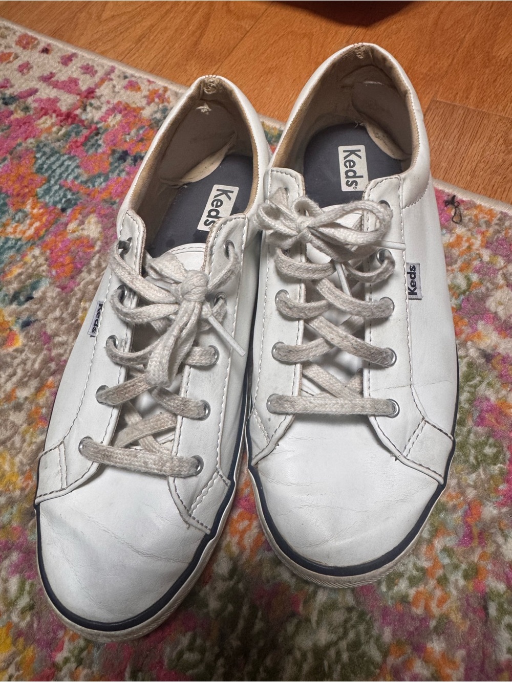 Keds White Low-Top Leather Sneakers